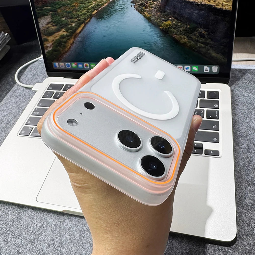 Magnetic Matte Translucent Barcode Slim Hard Case For iPhone 17 Pro Max Air 16 15 14 Plus 13 12 For Magsafe Frosted Cover Shell