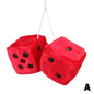 2pcs Big Long Hair Hot Stamping Dot Dice Plush Toy Cube Pendant Car Ornament Sieve Anime Car Decoration Accessories Auto Pendant