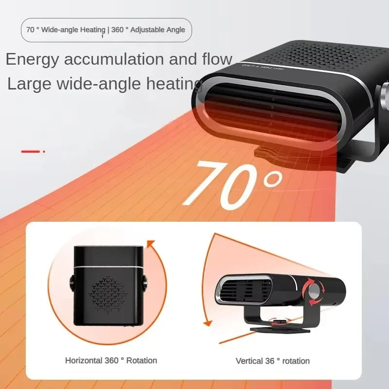 200W Electric Heater Fan 12V/24V Car Heater Cooling Heating Fan Windshield Demister Defroster Car Supplies Car Anti-Fog Heater