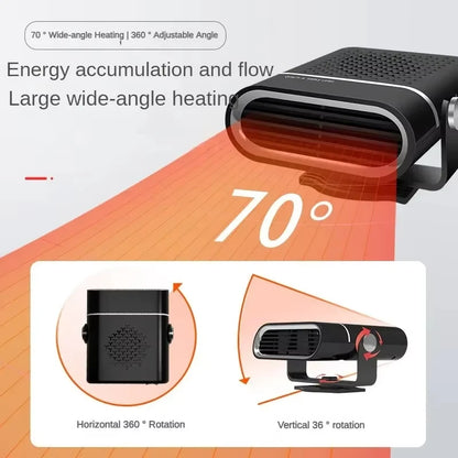 200W Electric Heater Fan 12V/24V Car Heater Cooling Heating Fan Windshield Demister Defroster Car Supplies Car Anti-Fog Heater