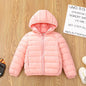 Autumn Children Lightweight Down Coat Winter Boys Girls Solid Hooded Outerwear For 4-10 Years Kids Cotton Clothes Warm Jacket