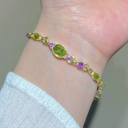 Dainty Flower Geometric Bracelet New High-End Minimalist Zircon Charm Blade Chain Women’s Bracelet Party Jewelry Gift
