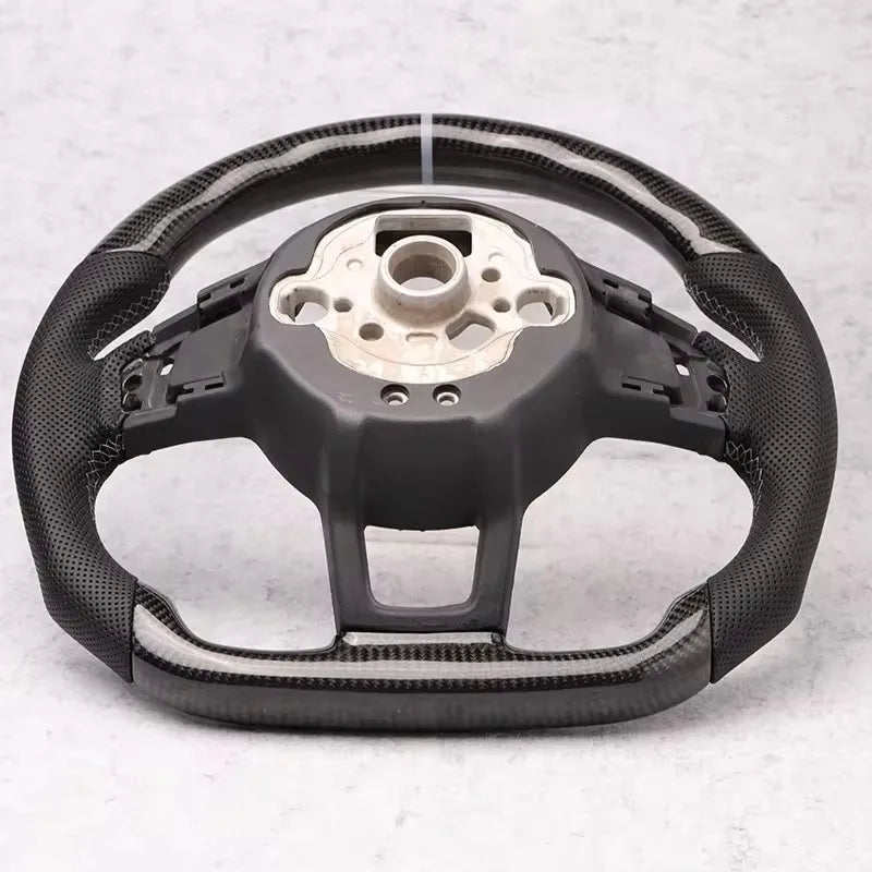 Carbon Fiber Steering Wheel Leather For Volkswagen Golf 7 7.5 GTI GTD GTE R 2013-2020 Polo GTI Tiguan Passat DSG