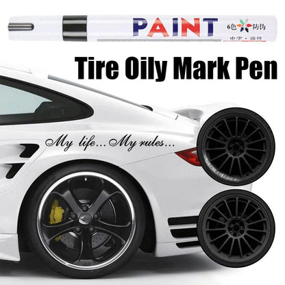 3pcs White Paint Pen Paint Markers Waterproof Car Tyre Oil-Based Paint Pen Set Quick Dry And Permanent
