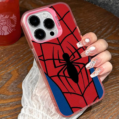Cool S-Spider-Man Phone Case For IPhone 17 16 15 Pro Max Plus 14 13 12 11 Black White Shockproof Phone Cover