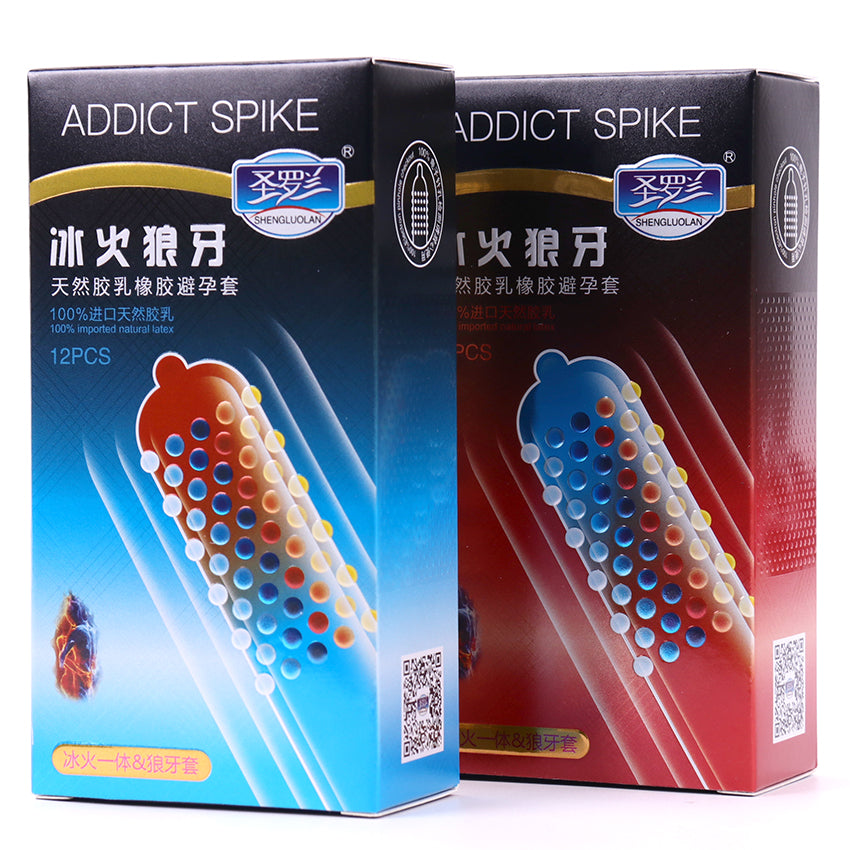 10/12PCS Erotic Condom Ice and Hot Feeling Big Particles Spikes Condom G Point Stimulation Sexshop Contraception for Men Sex Toy
