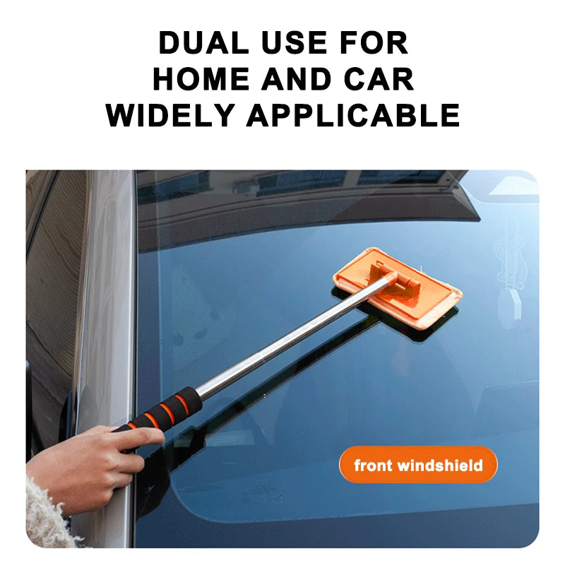 SEAMETAL Car Windshield Cleaning Brush Window Glass Clean Wiper Scalable Long Handle Scratch-Free Soft Wash Cloth Washing Tool