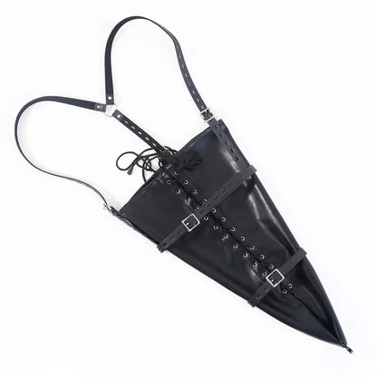 BDSM Mermaid Restraint Bag Leather Straitjacket Fetish Half Body Bondage Legging Binder Slave Ankle Cuff Binding Erotic Sex Tool