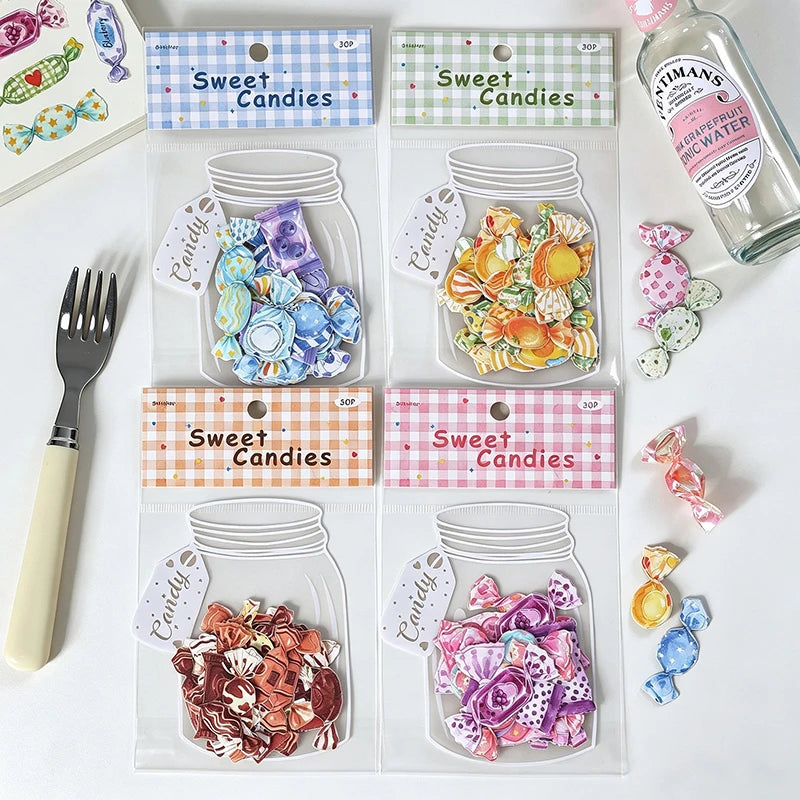 Candy Shaped Sticker Pack, Sweet Style Stickers for Junk Journal Decoration, Decorative Stickers for Water Cups, Photo Frames