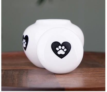 Ceramic Can urns for puppy ashes Sealed and moisture-proof pet souvenir animal funeral urn portable pet memorials and gifts