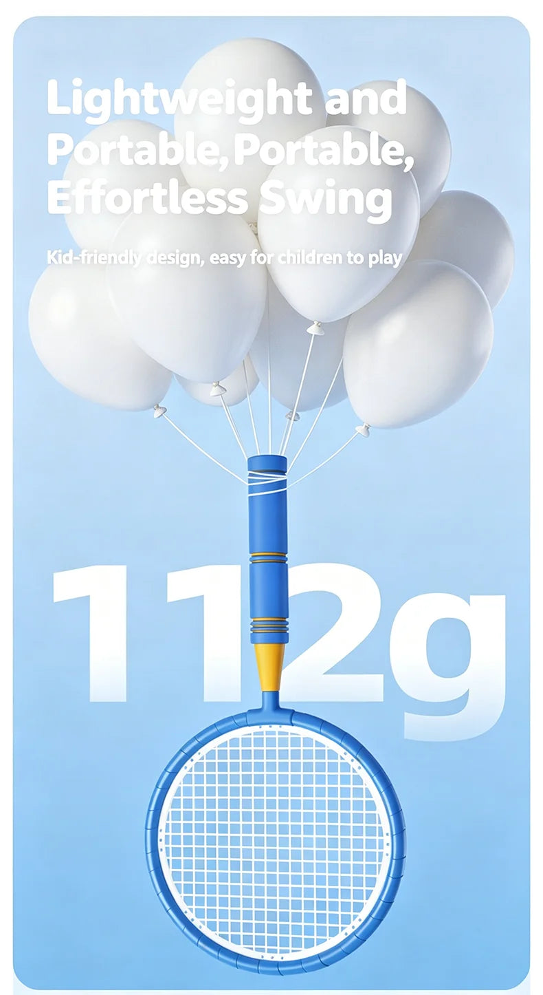 Kids Badminton Racket with Ball Parent-child Indoor Outdoor Sports Toy Training Equipment Children Teens Adult Birthday Gifts