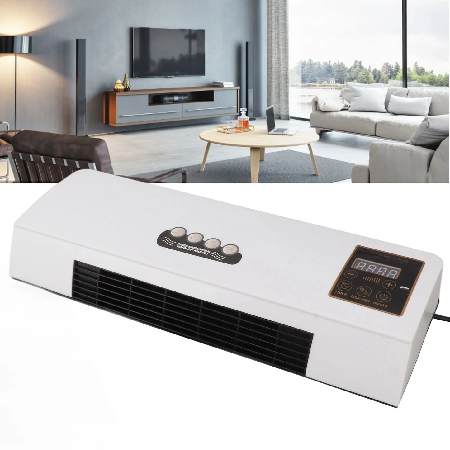 Wall Mounted Heating Machine Dual Use Highly Efficient Wide Angles Mobile Small  Heater US Plug 110V