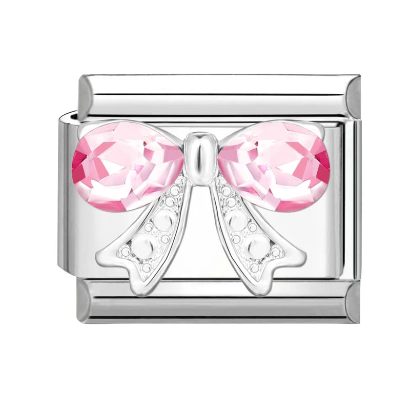 Y2K Series Heart Flowers Cherry Ball Butterfly Italian Charm Links Fit 9mm Stainless Steel Bracelet DIY Making Jewelry Gifts