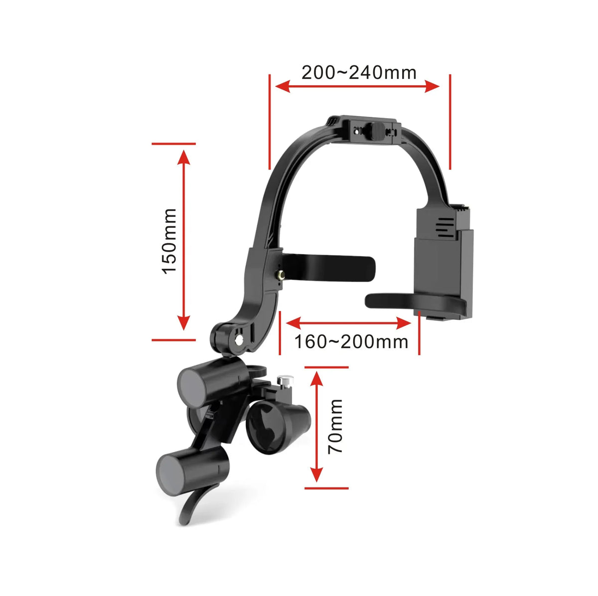 2.5X 3.5X Binocular Dental Loupe Magnification Headlamp with Single Battery Surgical LED Headlight for Dentist Medical Lamp