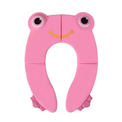 Baby Travel Folding Potty Seat, Portable Large Potty Training Pad, Non Slip Silicone Toilet Seat Cover for Kids Boys & Girls