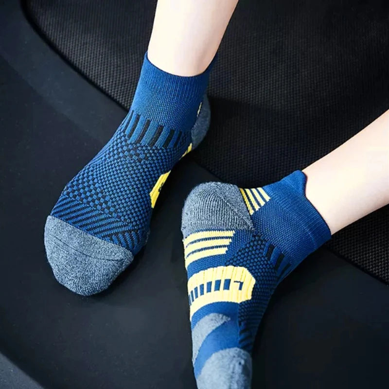 3 Pairs Profession Sports Socks For Man Marathon Compress Socks Men Running Socks  Thick Towel Bottom Short Socks Man Sox Gift