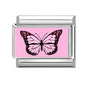 Wholesale Sweet Pink Series Stars Heart Flowers Butterfly Italian Link Fit 9mm Stainless Steel Bracelet Making DIY Charm Jewelry