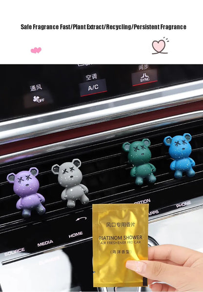 Bear Car Air Freshener Outlet Vent Perfume Clips Fragrance Conditioning Aromatherapy Perfume Clip Car Interior Decoration