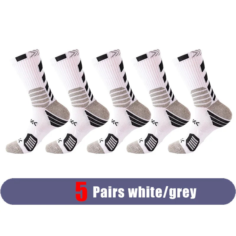 Elite Sport Cycling Basketball Socks Compression Running Man Black Trend Breathable Long Hiking Damping Athletic Professional