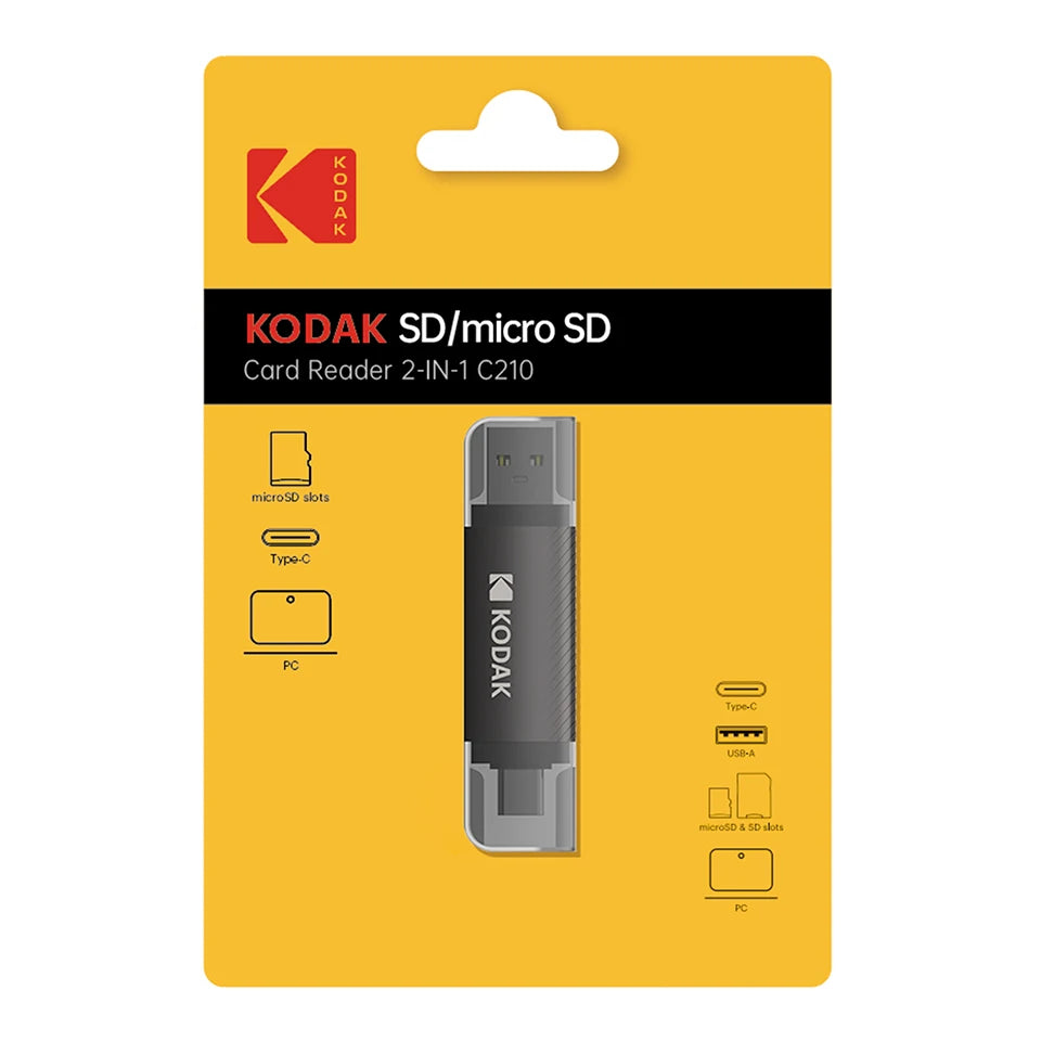 Kodak 4 in 1 Card Reader USB3.0 & Type C Universal Card Adapter Multifunctional adapter for SD Card & Micro sd Card