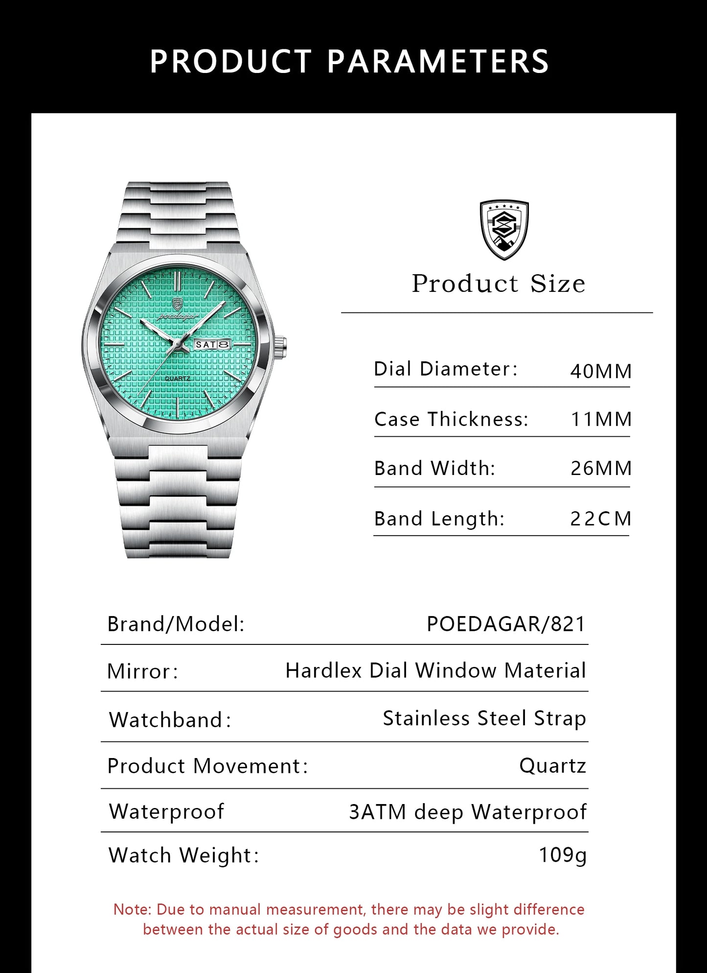 POEDAGAR Top Business Man Watch Luminous Waterproof Stainless Steel Men Wristwatch Date Week Quartz Fashion Casual Men's Watches