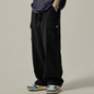 Men's Sweatpants 2025 Spring Autumn Vintage Japanese Wide Leg Straight Loose Button Big Pockets Cargo Pants Drawstring Trousers