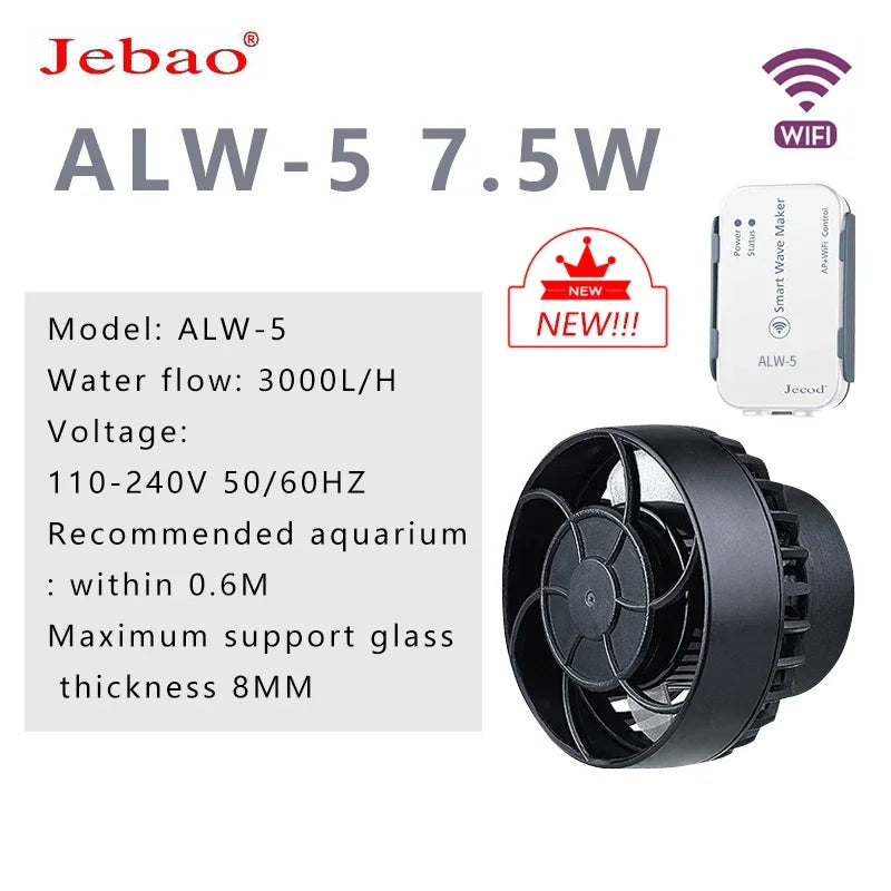 New Jebao Marine Aquarium Wireless Wave Maker MLW-5 MLW-10 ALW-20 SW RW Wave Pump with WiFi LCD Display Controller wave pump