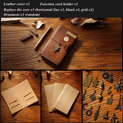 Fromthenon Leather TN Travel Notebook Handbook Diary First Layer Cowhide Diary Handbook Notes Handmade Loose-leaf Notebook