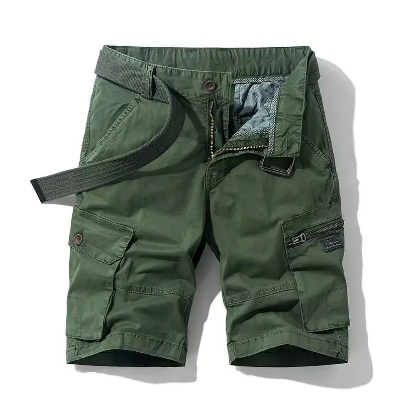 Men Summer Cargo Shorts Casual Tool Shorts High Quality Man Summer Military Multi Pocket Pants Loose Cargo Pants No belts 38