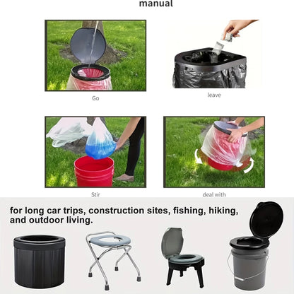 No need to unpack-[Portable | Stool Absorbent]  Outdoor portable toilet, bagged camping toilet paper, outdoor c