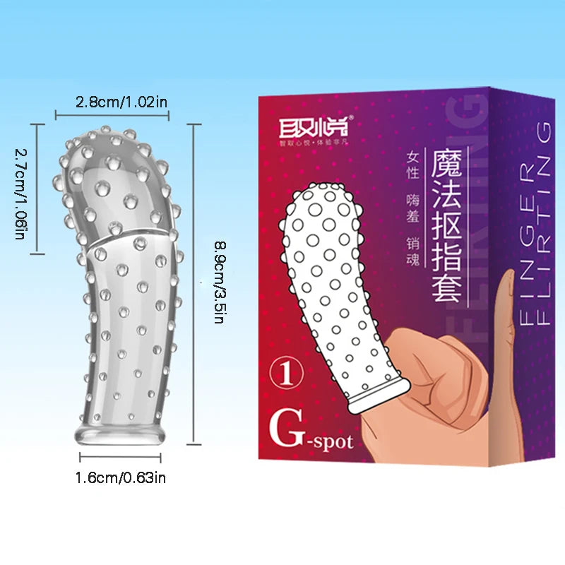 Finger Condoms Adult Sex Toys Spike Condom Women Stimulation Female Vagina Clitoris Silicone dotted Finger Coats Adult supplies