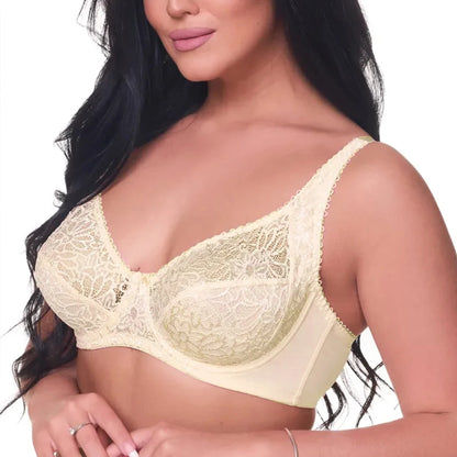 Plus Size Bras For Womens Lace Sexy Bra Perspective Underwire Female Lingerie BH Tops C D DD E F Cup