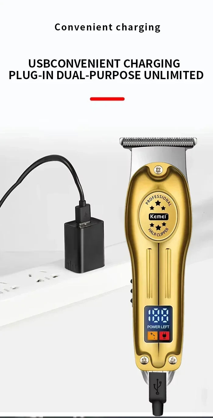 Kemei KM-2628 KM-678 KM-2024 USB Rechargeable Hair Clipper Professional Cordless Men Hair Trimmer Men's Hair Cutting Machine