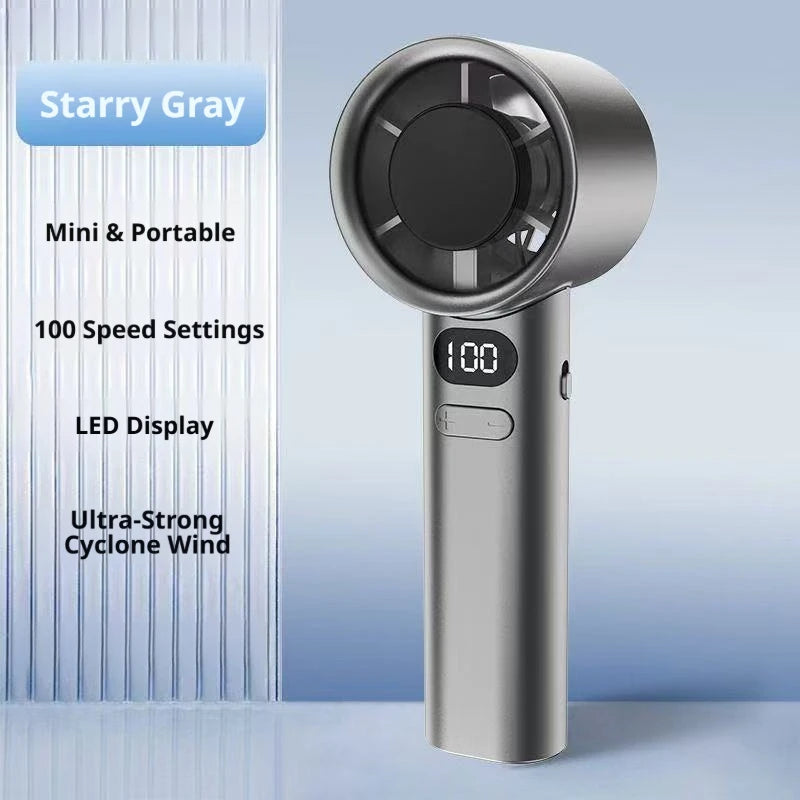 Hot Portable Handheld Fan High-speed Powerful USB RechargeableFans LED Display Essential For Summer Travel MINI  Fan