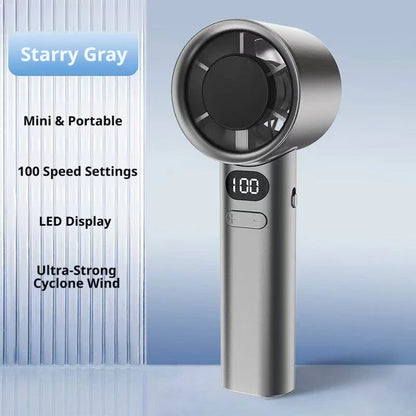 Hot Portable Handheld Fan High-speed Powerful USB RechargeableFans LED Display Essential For Summer Travel MINI  Fan