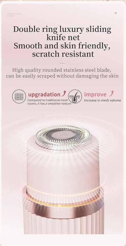Electric Razor for Women Bikini Underarm Lady Facial Razor Waterproof Double Head Hair Removal Epilator Electric Female Trimmer