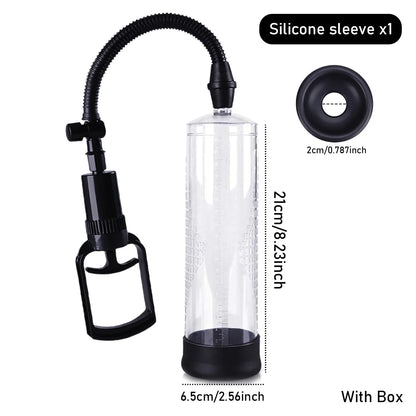 IPX7 Waterproof Electric Penis Pump for Enlargement Man Vacuum Pump Enlargement Extend Pump 4 Suction Levels 2 Silicone Sleeves