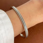 100% Solid 925 Sterling Silver Metal Bracelet for Women Vintage Handmade Simple Retro Black Stone Bracelet Birthday Gift Party