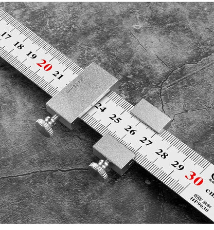 New Protable Accurate positioning Woodworking Tools Carpentry Steel Ruler Positioning Limit Block Measuring Marking Gauge