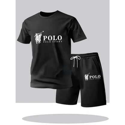 2026 Summer Men's Set Urban Casual Fashion T-shirt and Shorts High Quality Crew Neck Short Sleeve Outfits Male Daily Sportswear