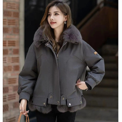 Upgraded 2023 Autumn/Winter omen's Pi vercomes Warm tras Coat Natural Fox Hair Fashion Wool Coat Temperament Slimming Inner Tank