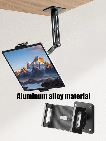 Adjustable Tablet Wall Mount Phone Stand Long Arm 360 Degree Rotatable Cantilever Desk Bed Holder for 4.7-12.9 inch Support iPad