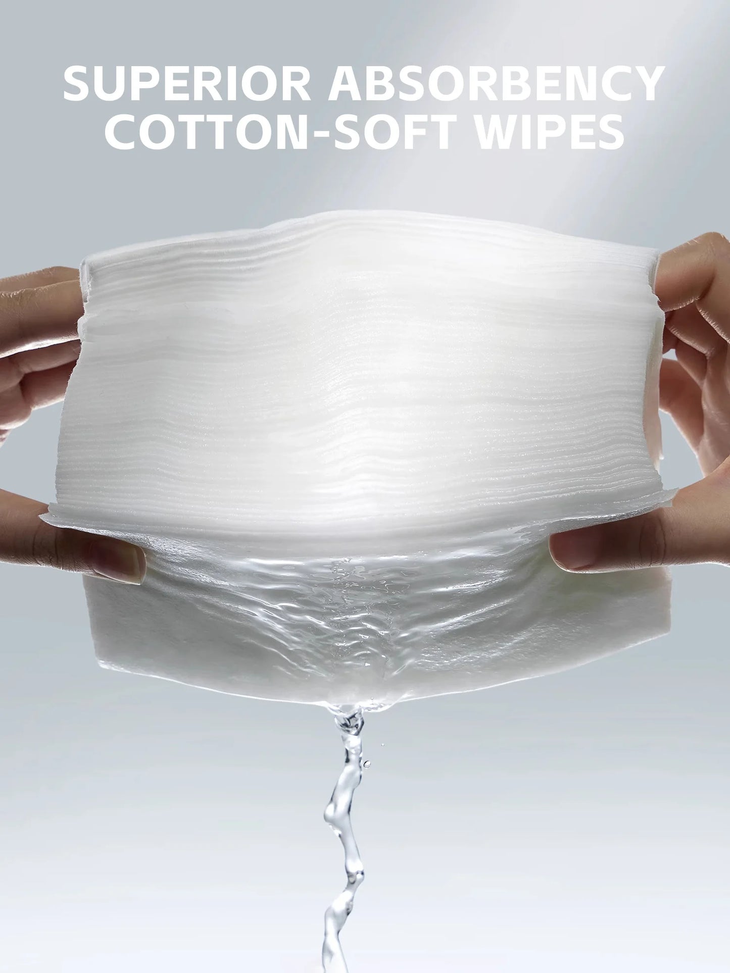 Newborn Baby Cotton Dry Wipes Unscented Hypoallergenic 3-In-1 Clean Care Protect Thick Sensitive Skin Facial Towels for Infants