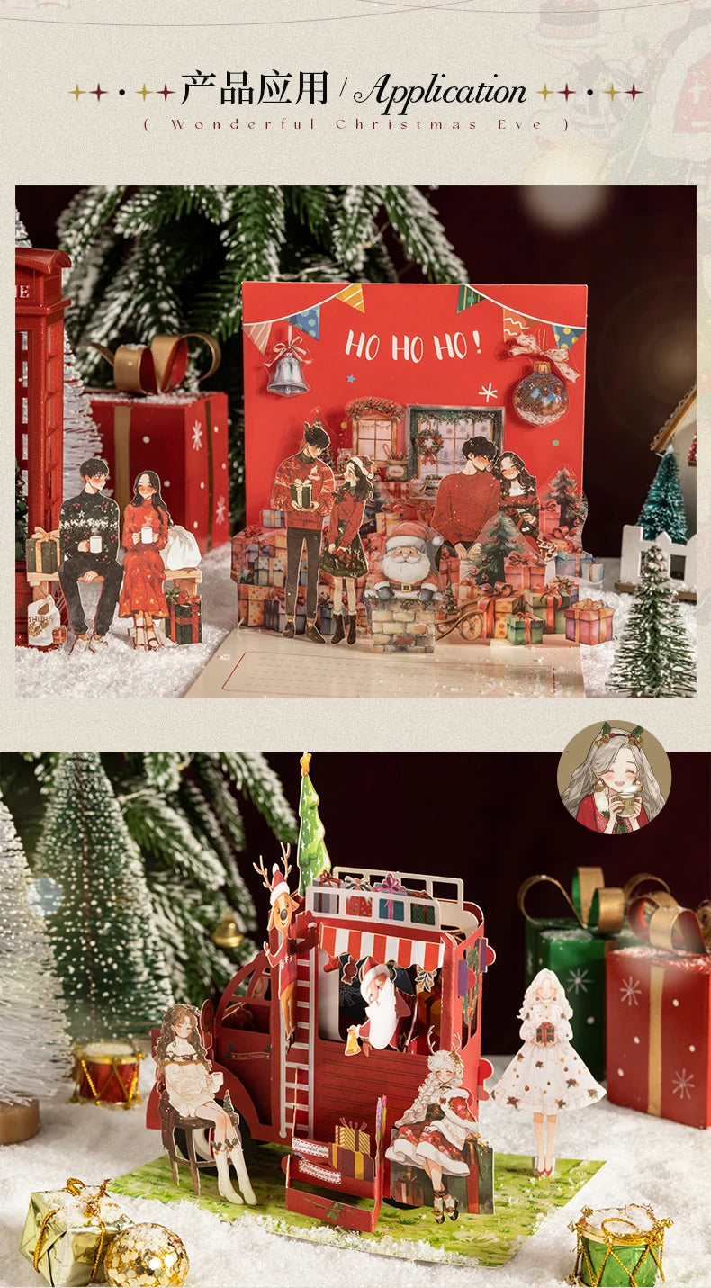 30sheets/pack Christmas Girl Stickers Aesthetic Stick Labels Decorative Diary Album Material Scrapbooking Supplies