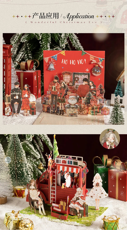 30sheets/pack Christmas Girl Stickers Aesthetic Stick Labels Decorative Diary Album Material Scrapbooking Supplies