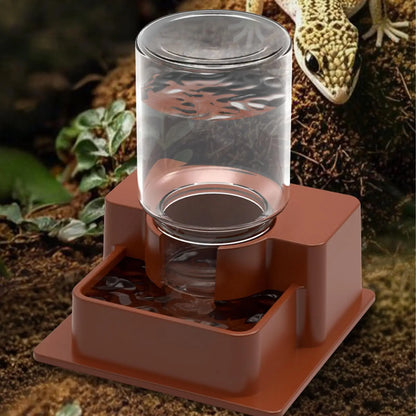1pc Automatic Reptile Feeder Automatic Detachable Reptile Bowl Tortoise Water Dish Gecko Drink Dispenser For Lizard Chameleon