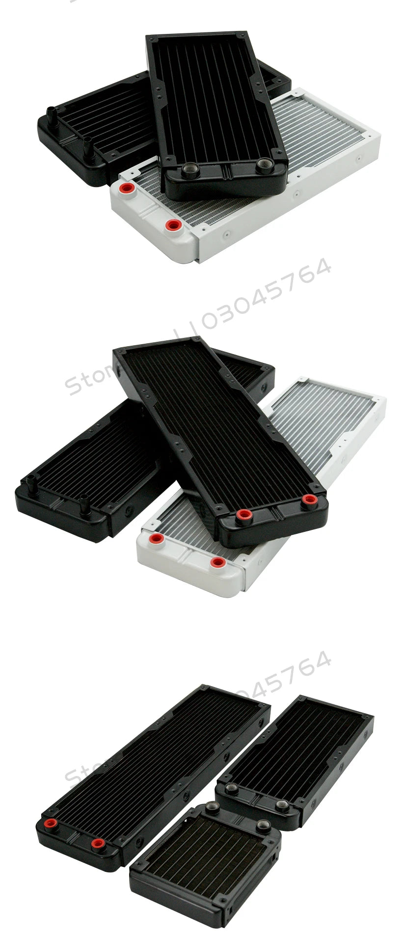 PC Water Cooling Radiator Aluminum For CPU GPU RAM Heatsink Exchanger Fan Cooler 60/80/90/120/240/360mm Black/White