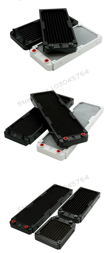 PC Water Cooling Radiator Aluminum For CPU GPU RAM Heatsink Exchanger Fan Cooler 60/80/90/120/240/360mm Black/White
