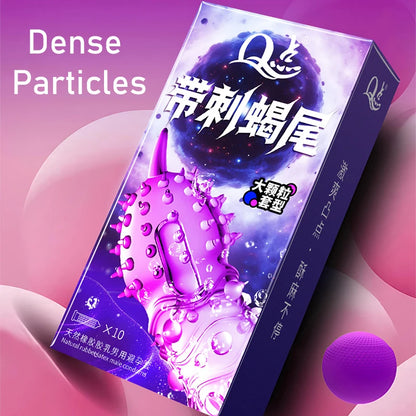 10/20Pcs Spiked Particle Condoms,G-Spot Stimulating Hyaluronic Acid Condoms for Adults,Natural Latex Rubber Condoms for Sex Toys