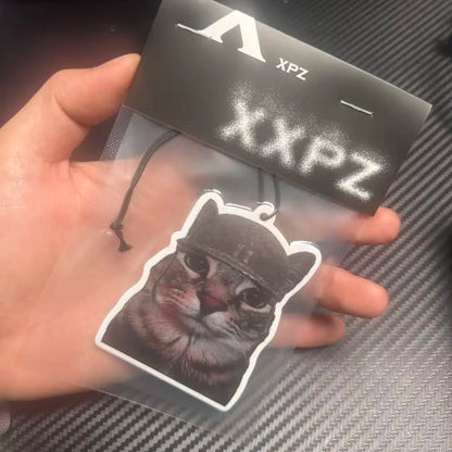 1/3pcs Helmet Cat Car Air Freshener Auto Parts Car Hanging Cute Cat with Helmet Design Sweet Aroma Gift for Friends Orange